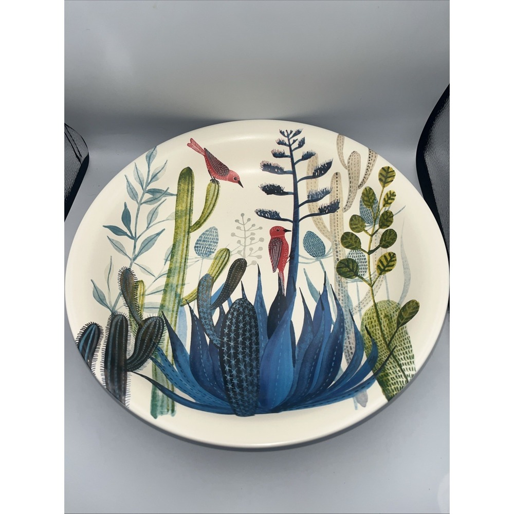 Red birds & Cactus Geninne Zlatkis design Hallmark Serving Bowl NEW!